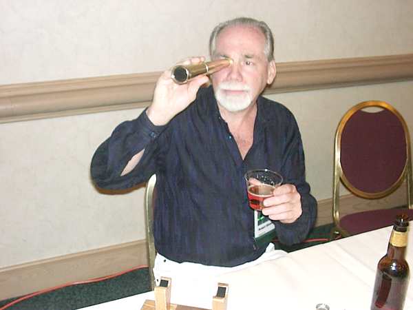 Robert Silverberg with his telescope from the Science Fiction and Fantasy Hall of Fame
