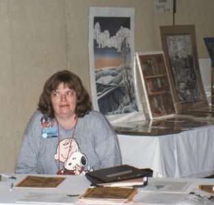 Pat Taylor at art show